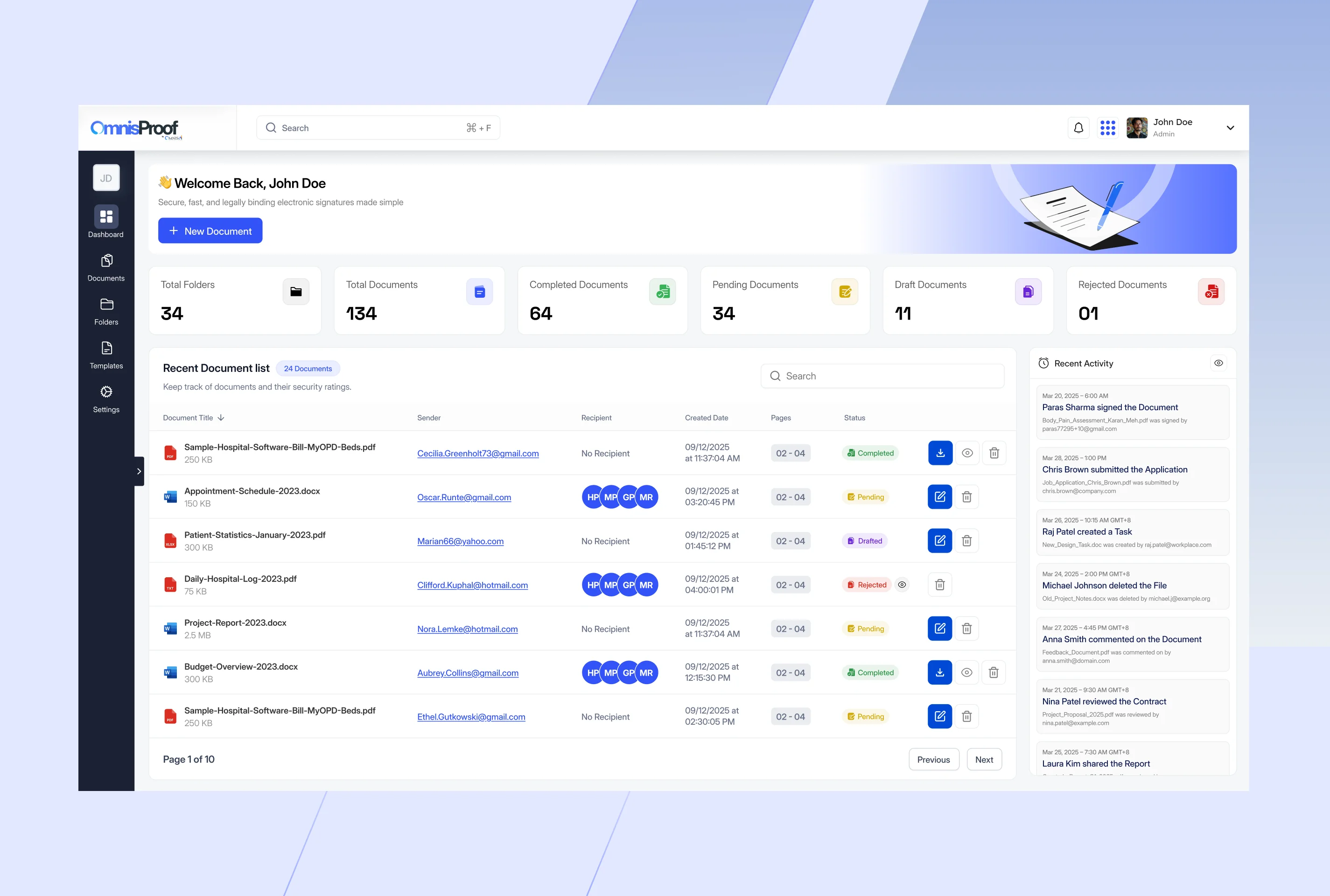 Omnis Proof — Integrated E-Signature Platform